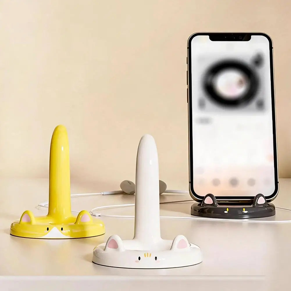 Cute Cartoon Cat Phone Stand Desktop Phone Holder Kawaii Portable Smartphone Support Bracket Desk Decor Accessory