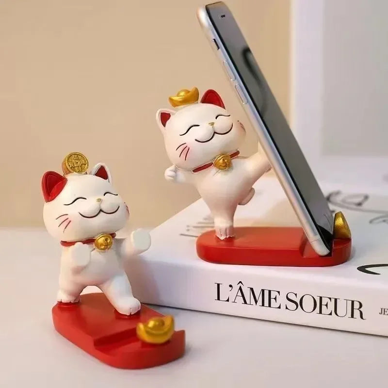 For Mobile Phones And Tablets Stand Cute Cartoon Cat Mobile Phone Stand Office Desk Decoration Suitable For Phones And Tablets