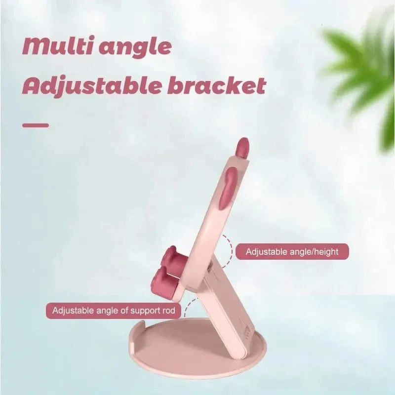 1pc Cartoon Mobile Phone Bracket Lifting Folding Bracket Flat Universal Multifunctional Desktop Lazy Bracket Phone Holder