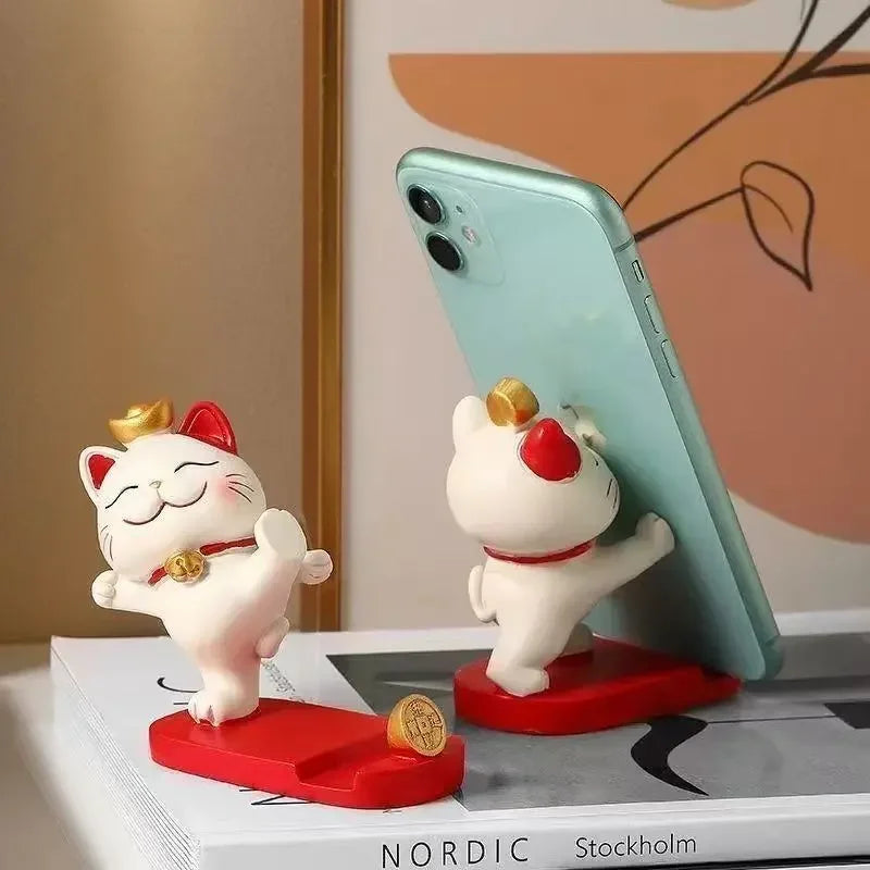 For Mobile Phones And Tablets Stand Cute Cartoon Cat Mobile Phone Stand Office Desk Decoration Suitable For Phones And Tablets